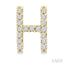 Block 'H' Initial Diamond Earrings