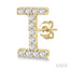 Block 'I' Initial Diamond Earrings