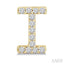 Block 'I' Initial Diamond Earrings