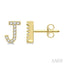 Block 'J' Initial Diamond Earrings