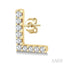 Block 'L' Initial Diamond Earrings