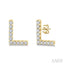 Block 'L' Initial Diamond Earrings