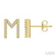 Block 'M' Initial Diamond Earrings