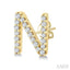 Block 'N' Initial Diamond Earrings