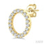 Block 'O' Initial Diamond Earrings
