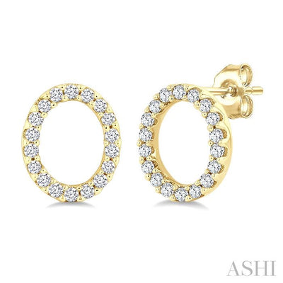Block 'O' Initial Diamond Earrings