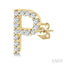 Block 'P' Initial Diamond Earrings
