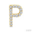Block 'P' Initial Diamond Earrings