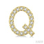 Block 'Q' Initial Diamond Earrings