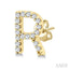 Block 'R' Initial Diamond Earrings