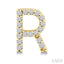 Block 'R' Initial Diamond Earrings