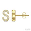 Block 'S' Initial Diamond Earrings