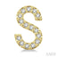 Block 'S' Initial Diamond Earrings