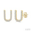 Block 'U' Initial Diamond Earrings