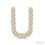 Block 'U' Initial Diamond Earrings