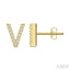 Block 'V' Initial Diamond Earrings