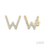 Block 'W' Initial Diamond Earrings