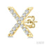 Block 'X' Initial Diamond Earrings
