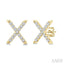 Block 'X' Initial Diamond Earrings