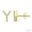 Block 'Y' Initial Diamond Earrings