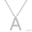 Block 'A' Initial Diamond Pendant