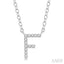 Block 'F' Initial Diamond Pendant