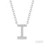 Block 'I' Initial Diamond Pendant