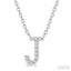 Block 'J' Initial Diamond Pendant