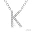 Block 'K' Initial Diamond Pendant