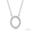 Block 'O' Initial Diamond Pendant