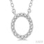Block 'O' Initial Diamond Pendant
