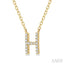 Block 'H' Initial Diamond Pendant