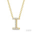 Block 'I' Initial Diamond Pendant