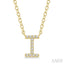 Block 'I' Initial Diamond Pendant