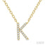Block 'K' Initial Diamond Pendant