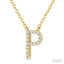Block 'P' Initial Diamond Pendant