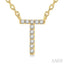 Block 'T' Initial Diamond Pendant
