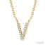 Block 'V' Initial Diamond Pendant