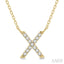 Block 'X' Initial Diamond Pendant