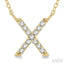 Block 'X' Initial Diamond Pendant