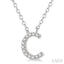 Block 'C' Initial Diamond Pendant