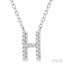 Block 'H' Initial Diamond Pendant