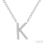 Block 'K' Initial Diamond Pendant