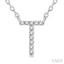Block 'T' Initial Diamond Pendant