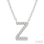 Block 'Z' Initial Diamond Pendant