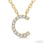 Block 'C' Initial Diamond Pendant
