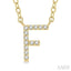 Block 'F' Initial Diamond Pendant