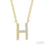 Block 'H' Initial Diamond Pendant