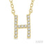 Block 'H' Initial Diamond Pendant