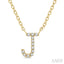 Block 'J' Initial Diamond Pendant